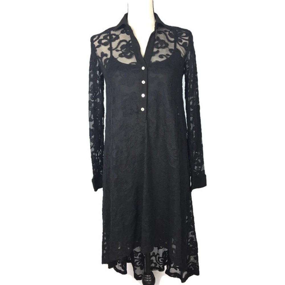 Altard State Black Lace Hi Low Dress D50242